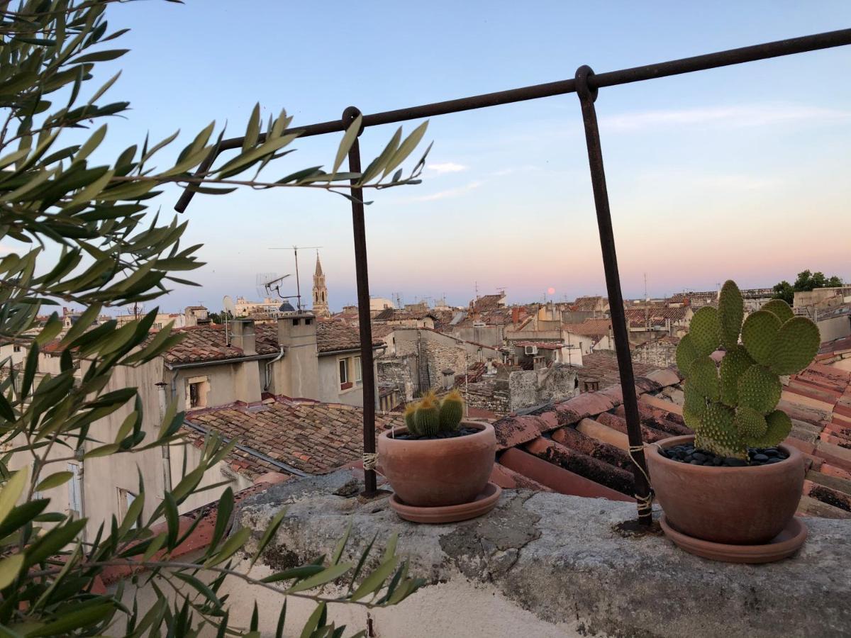 Appartement Avec Terrasse Panoramique Au Coeur De Nimes Bagian luar foto